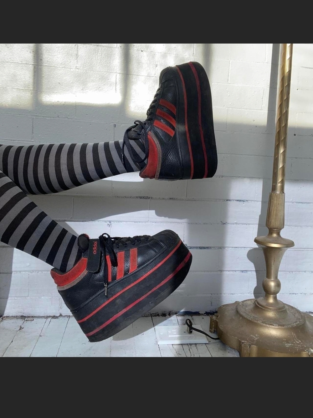 VINTAGE Y2K RAVER CUSTOM PLATFORM ADIDAS Superstar SNEAKERS